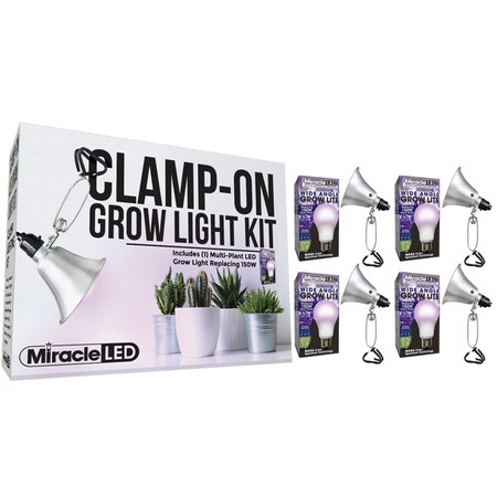 Miracle Led Wide Angle LED Clamp-On Grow Light, PK4 601320
