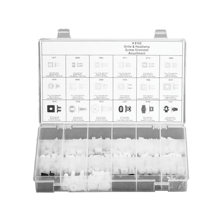 Zoro Select Grill & Headlamp Grommet Asstmnt, 330 Pc 8105