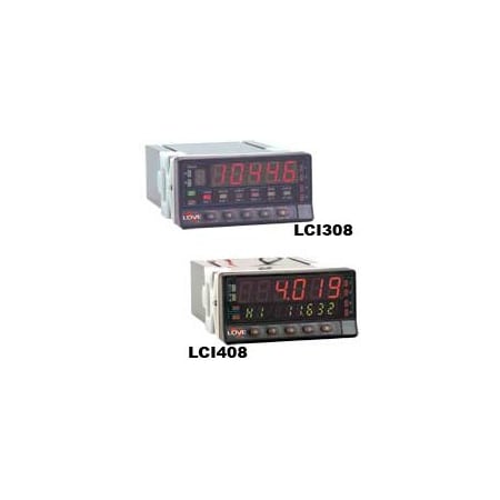 Dwyer Instruments Panel Meter Indicator, LED Display LCI408-00