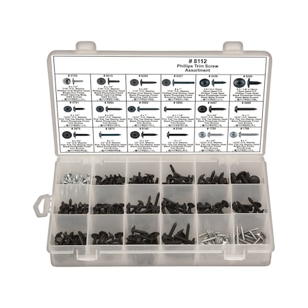 Disco Phillips Trim Screw Assort, 255 pcs. 8112