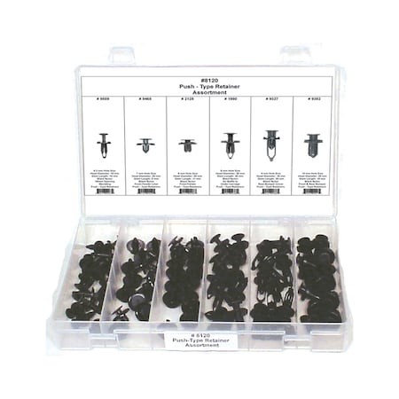 Zoro Select Push Type Retainer Asst, 82 Pc 8120