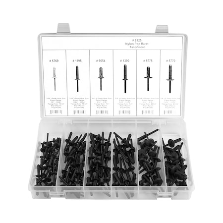 Disco Pop Rivet Assortment, Nylon, 155 pcs. 8125