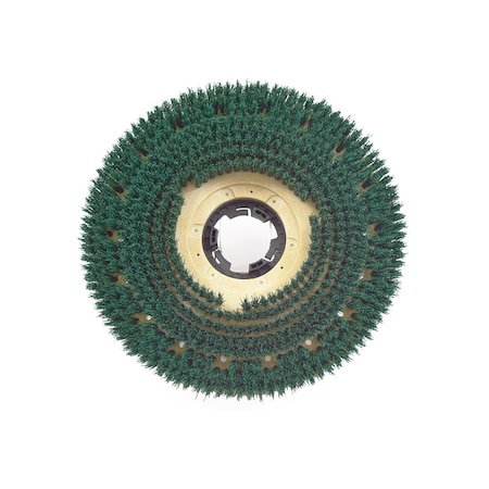 Malish Scrubbing Rotary Brush 18", Nylon Plastic Block, Green 813018NP