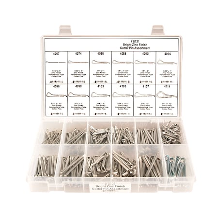 Disco Cotter Pin Assortment, 375 PCS 8131
