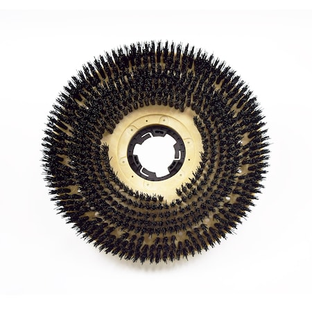 Malish Scrubbing Rotary Brush 18", Nylon Plastic Block, Black 813218NP