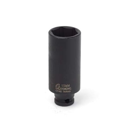 Sunex Magnetic Impact Socket, 1/4 in. Dr, 15mm 815MDMG