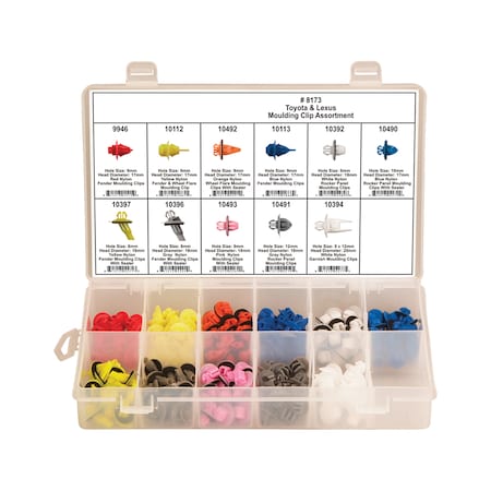 Zoro Select Moulding Clip Assortment, 154 Pc 8173