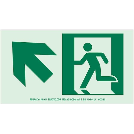 Brady Exit Sign, Aluminum, 14" W, 5" H, No Legend, White 81912