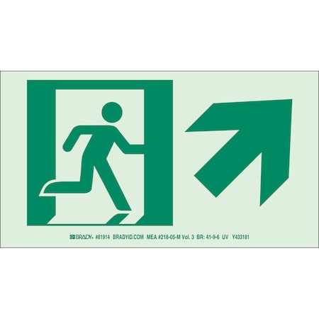 Brady Exit Sign, Polyester, 14" W, 5" H, No Legend, White 81914