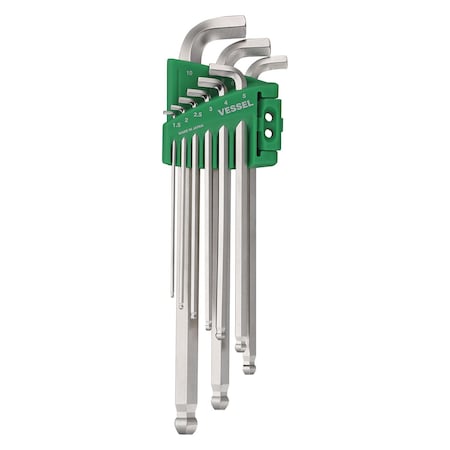 Vessel L-Key Wrench Stubby, Ball Point Hex, 9PCS 8209BPU