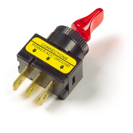 Grote Toggle Switch, On/Off, D/Bill, Red, 20A 82-1909