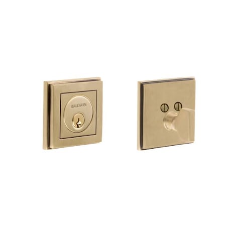 Baldwin Estate Satin Brass with Brown Deadbolts 8260.060