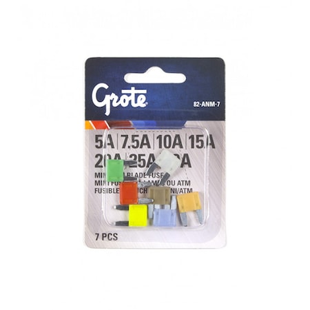 Grote Mini Fuse, 7.5A, PK5 82-ANM-7.5A