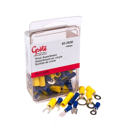 Grote Assorted Terminals, 22-10 Ga, PK100 83-2600