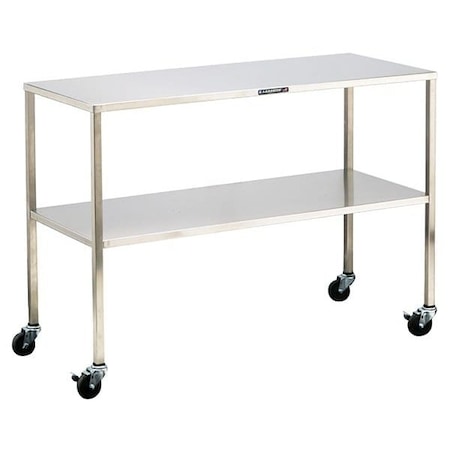 Lakeside 20"W x 48"L x 34"H, SS Instrument Table w/Shelf 8358