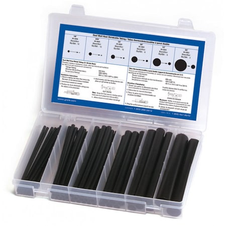 Grote Shrink Tubing Kit, Dual Wall, Black, PK50 83-6502