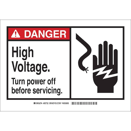 Brady Danger Sign, Aluminum, Rectangle, English 46732