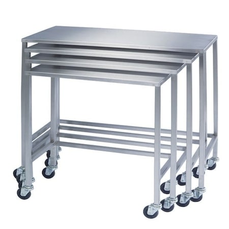 Lakeside 14"W x 28"L x 32"H, SS Instrument Table, Nesting Style 8380