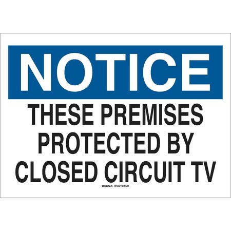 Brady Notice Security Sign, Polyester, Rectangle, English 84172