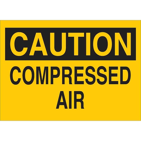 Brady Caution Sign, 10 in H, 14 in W, Plastic, Rectangle, English, 22269 22269