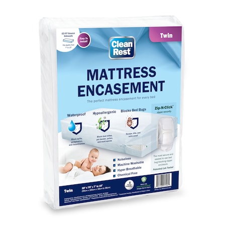 Cleanrest Mattress/Box Spring Protector, 39"W, White 845168015455