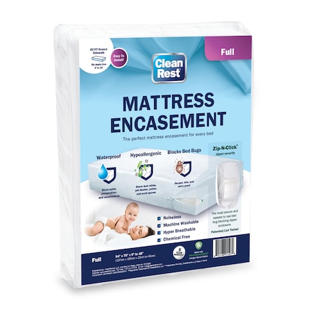 Cleanrest Mattress/Box Spring Protector, 54"W, White 845168015479