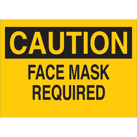 Brady Caution Sign, 10 in Height, 14 in Width, Plastic, Rectangle, English 22402