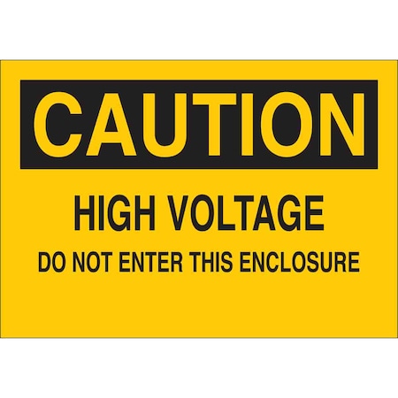 Brady Sign, Caution, 10X14", Bk/Yel, Eng, Text, 84844 84844