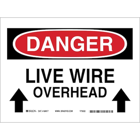 Brady Danger Sign, 7 in Height, 10 in Width, Polyester, Rectangle, English 84917