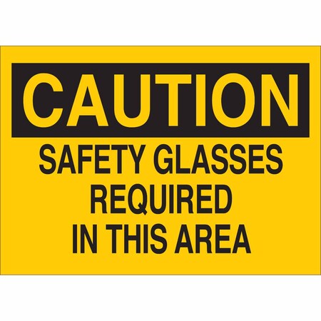 Brady Caution Sign, Plastic, Rectangle, English 22594