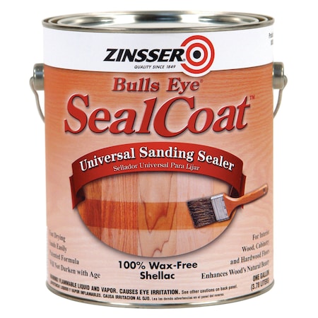 Zinsser Bulls Eye SealCoat Universal Sanding Sealer, Clear, Flat, 1 Gallon 851