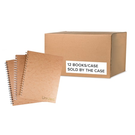 Roaring Spring Case of Unruled Notebook, 8"x10.5", 70 Unlined sht, Environmentally Sustainable, Visual Notetaking, PK12 85204CS