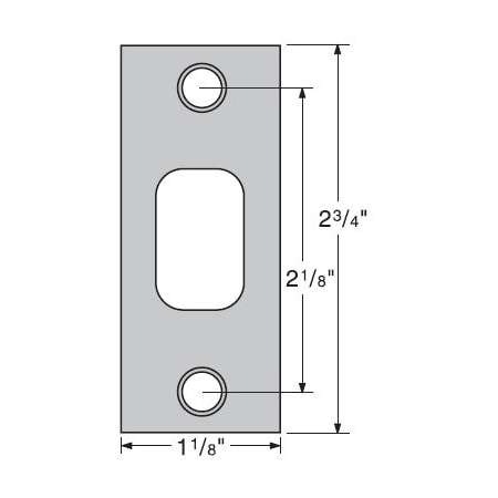 Kwikset Square Corner Deadbolt Strike 1-1/8" x 2 85278-012