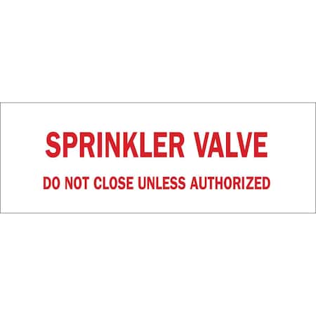 Brady Sprinkler Valve Do Not Close Unless Authorized, 10" W x 7" H, Rectangle, Plastic, 22692 22692