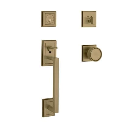 Baldwin Entry Handlesets Satin Brass with Brown 85310.060.ENTR