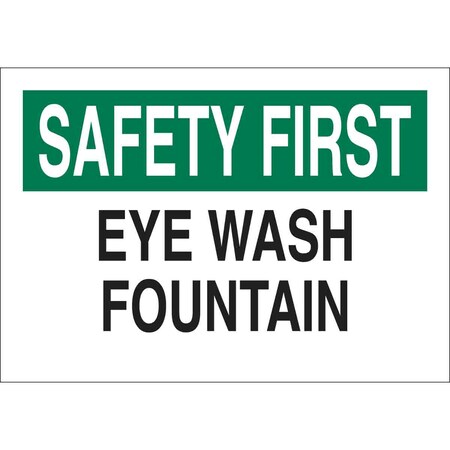 Brady Safety First, Eye Wash Fountain, 10" W x 7" H, Rectangle, Plastic, 22642 22642