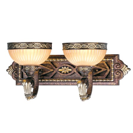 Livex Lighting Seville 2 Light Palacial Bronze with Gilded Accents Bath Vanity 8532-64