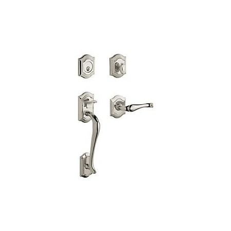 Baldwin Double Cylinder Entry Handlesets Lifetime Bright Nickel 85327.055.LDBL