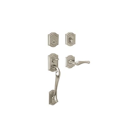 Baldwin Double Cylinder Entry Handlesets Lifetime Satin Nickel 85327.056.RDBL