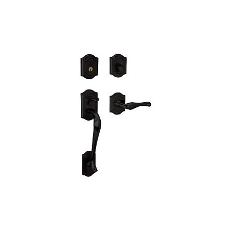 Baldwin Double Cylinder Entry Handlesets Satin Black 85327.190.RDBL