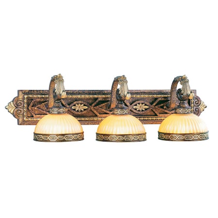 Livex Lighting Seville 3 Light Palacial Bronze with Gilded Accents Bath Vanity 8533-64