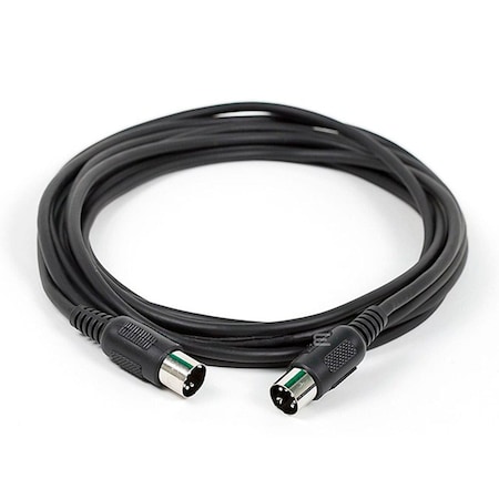 Monoprice Midi Cable, 5 Pin Din Plugs, Black 8534