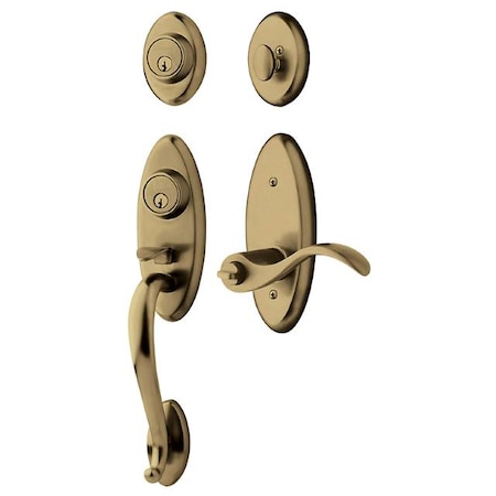 Baldwin Double Cylinder Handlesets Antique Brass 85345.050.2DCL