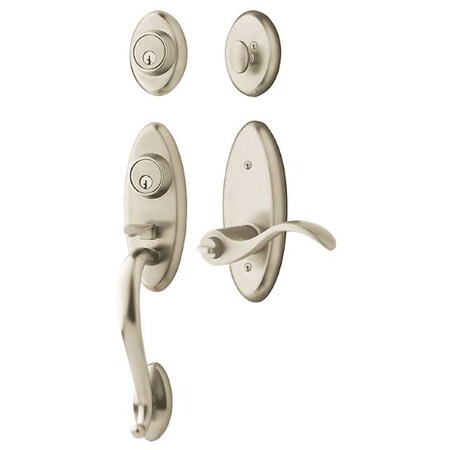 Baldwin Double Cylinder Entry Handlesets Satin Nickel 85345.150.2DCL