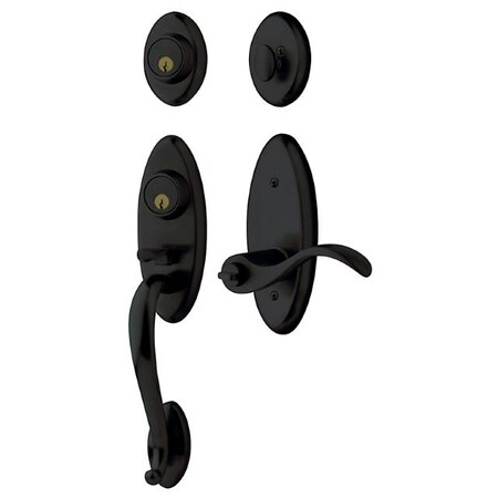 Baldwin Double Cylinder Entry Handlesets Satin Black 85345.190.2DCL