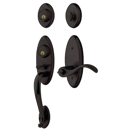 Baldwin Single Cylinder Entry Handlesets Distressed Oil Rubbed Bronze 85345.402.2LH