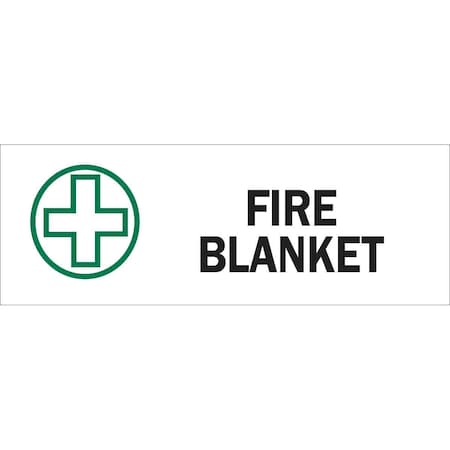 Brady Fire Blanket Sign, 3 1/2 in Height, 10 in Width, Polyester, Rectangle, English 85356