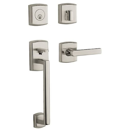 Baldwin Double Cylinder Entry Handlesets Lifetime Bright Nickel 85386.055.RDBL