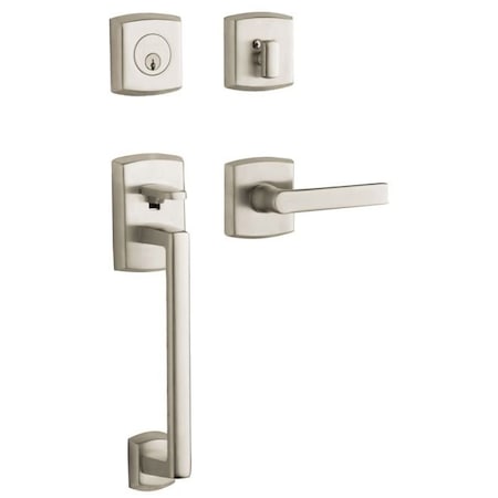 Baldwin Entry Handlesets Lifetime Satin Nickel 85386.056.LENT