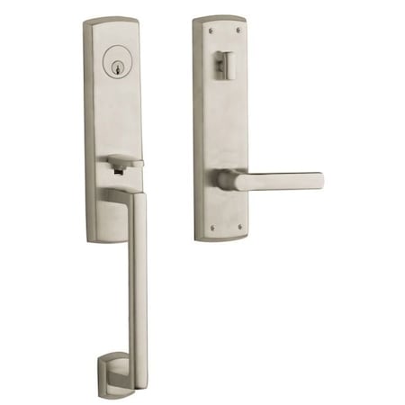 Baldwin Entry Handlesets Lifetime Satin Nickel 85387.056.RENT